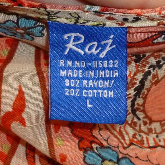 Peachy Paisley Print Sheer 3/4 Sleeve Cover Up Maxi Dress - Picture 13 of 16